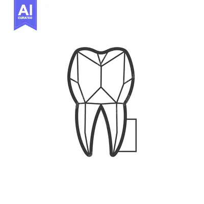 Popular premium asset: Geometric Line Art Illustration of a Tooth