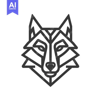 Aset premium populer: Geometric Line Art Illustration of a Wolf's Head
