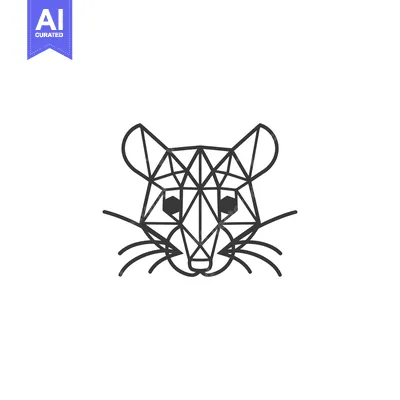 Aset premium populer: Geometric Line Art of a Mouse's Head