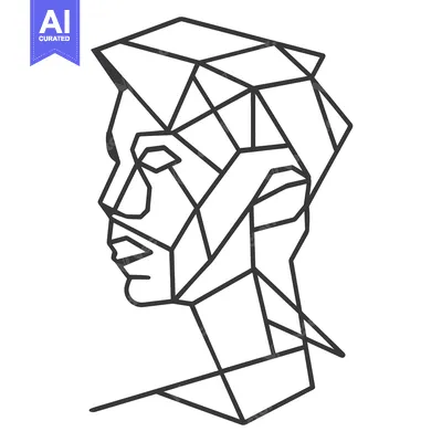 Popular premium asset: Geometric Line Art Portrait of a Person's Profile