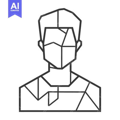 Aset premium populer: Geometric Line Art Portrait of a Person with Short Hair