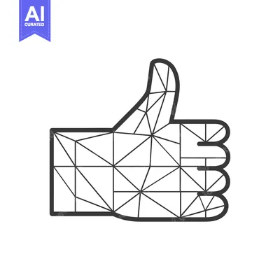 Aset desain premium: Geometric Line Art Thumbs Up Hand Gesture