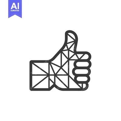 Aset premium populer: Geometric Line Art Thumbs Up Hand Gesture