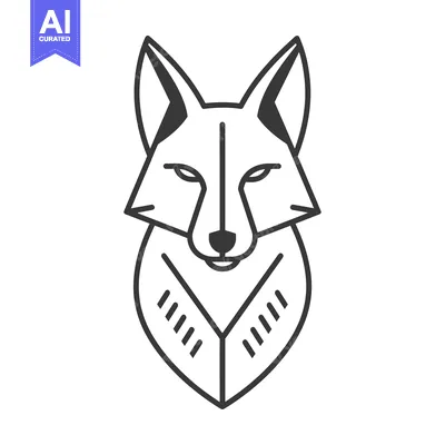 Premium design asset: Geometric Line Art Wolf Head Illustration