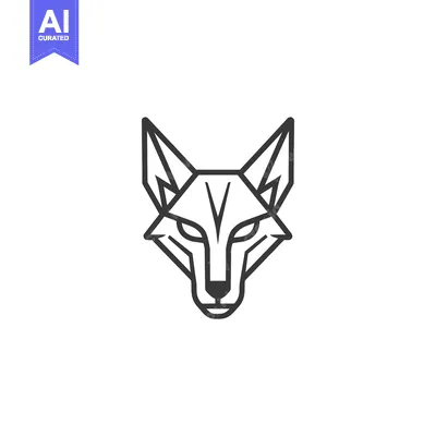 Aset premium populer: Geometric Line Art Wolf Head Illustration