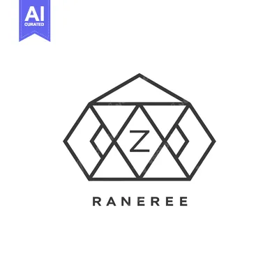 Aset premium populer: Geometric Logo with Letter Z and Name Raneree