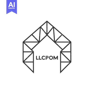 Aset desain premium: Geometric Logo with the Word LLCPOM Inside