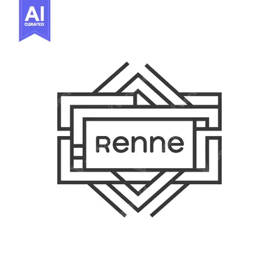 Aset premium populer: Geometric Logo with the Word "Renne" Inside