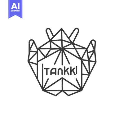 Aset desain premium: Geometric logo with the word Tankki inside
