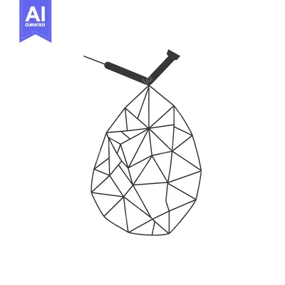 Aset desain premium: Geometric Net Suspended from a Hook