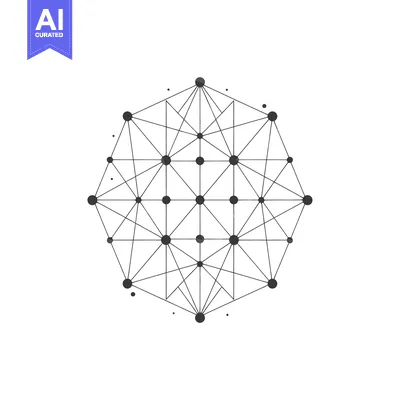 Aset desain premium: Geometric Network of Interconnected Circles and Lines