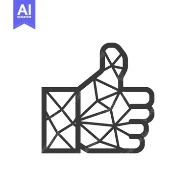 Aset premium populer: Geometric Outline of a Hand Giving a Thumbs Up