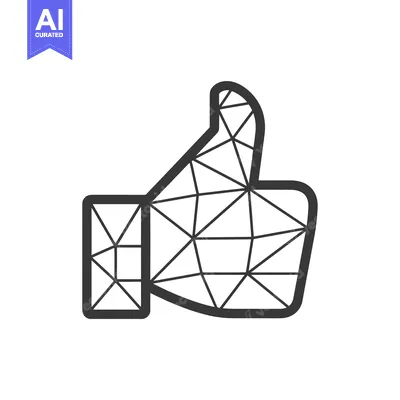 Aset desain premium: Geometric Outline of a Thumbs Up Gesture