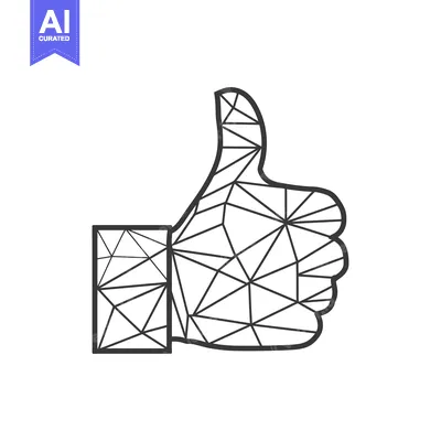 Aset desain premium: Geometric Outline of a Thumbs Up Hand Gesture