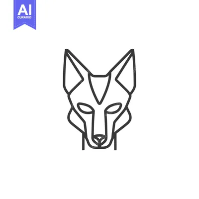 Aset premium populer: Geometric Outline of a Wolf's Head