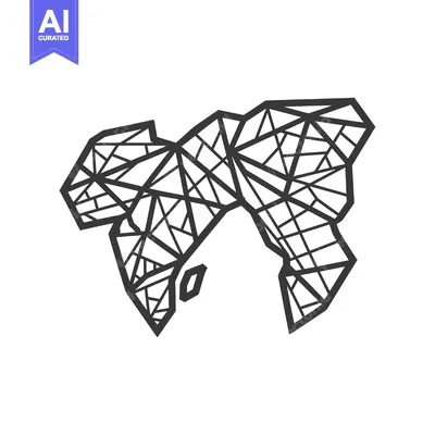 Aset premium populer: Geometric Outline of the World in Black and White