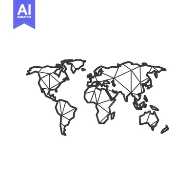Aset premium populer: Geometric Outline of the World Map