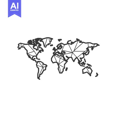 Aset desain premium: Geometric Outline World Map