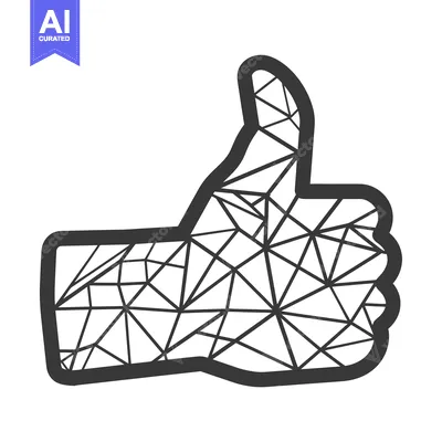 Aset desain premium: Geometric Patterned Thumbs-Up Hand Gesture