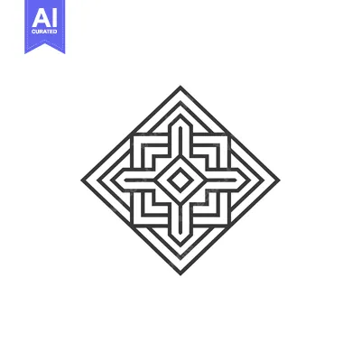 Aset premium populer: Geometric Pattern in Diamond Shape with Interlocking Lines