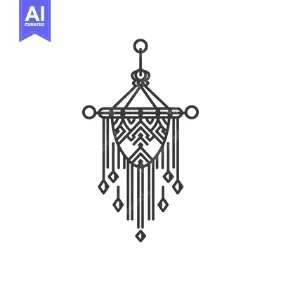 Aset desain premium: Geometric Pattern Wall Hanging with Diamond Shapes