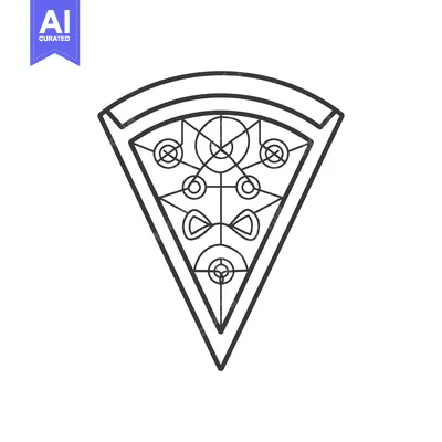 Popular premium asset: Geometric Pizza Slice with Circular and Linear Patterns