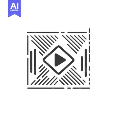 Aset premium populer: Geometric Play Button Icon with Diagonal Lines