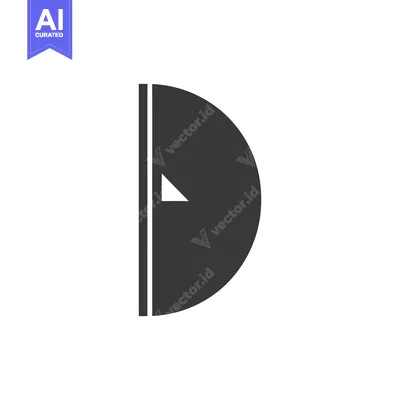 Aset desain premium: Geometric Shape with a Curved Line and a Triangle