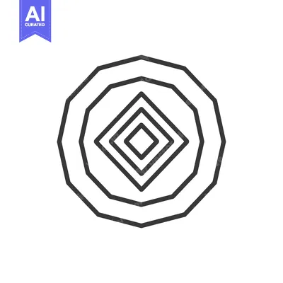 Aset premium populer: Geometric shape with concentric squares and rounded edges