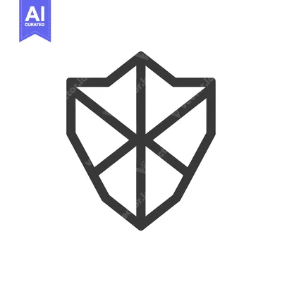 Aset desain premium: Geometric Shield Shape with Intersecting Lines