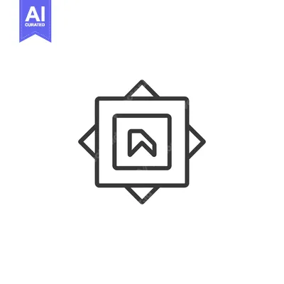 Aset desain premium: Geometric Square with Upward Arrow Inside