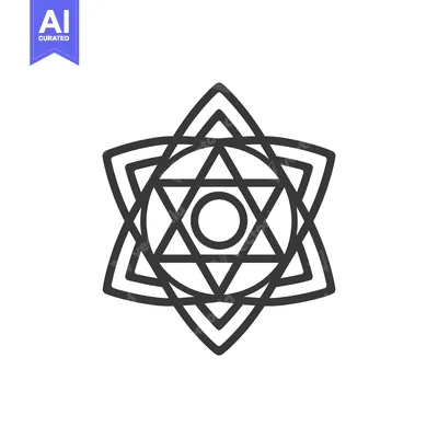 Premium design asset: Geometric Star Shape with Central Circle and Triangles