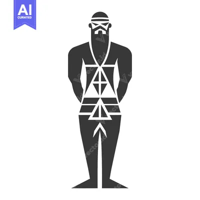 Popular premium asset: Geometric Stylized Illustration of a Standing Man with a Beard