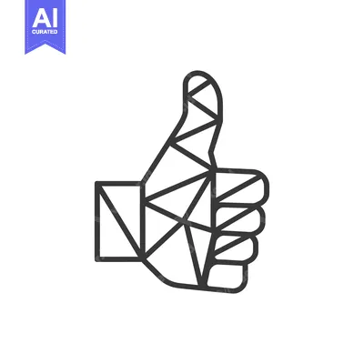 Aset premium populer: Geometric Thumbs Up Hand Gesture