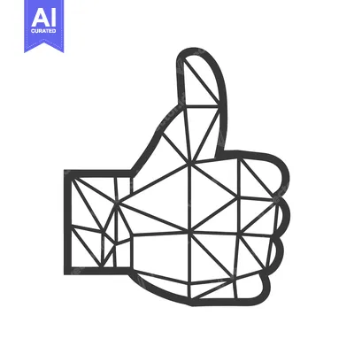 Aset desain premium: Geometric Thumbs Up Hand Gesture