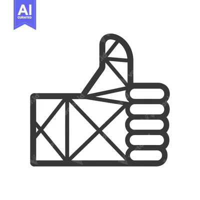 Aset premium populer: Geometric Thumbs Up Hand Gesture Icon