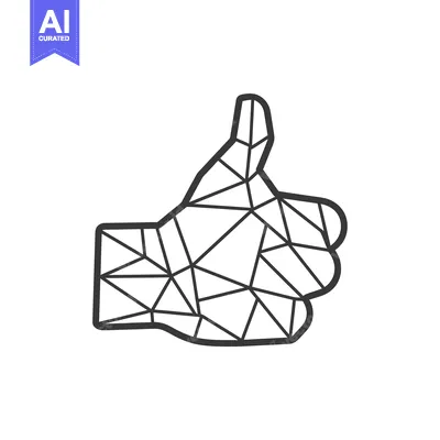 Aset desain premium: Geometric Thumbs Up Hand Gesture Illustration