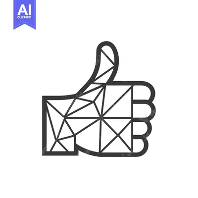 Aset desain premium: Geometric Thumbs Up Hand Icon