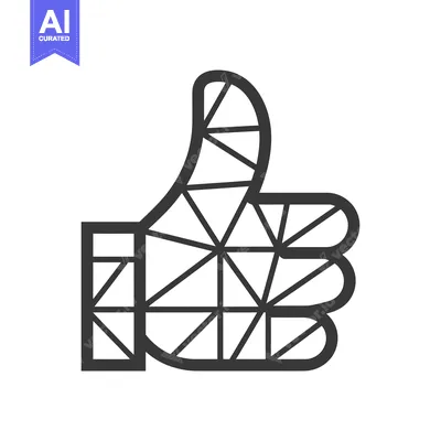 Aset desain premium: Geometric thumbs up symbol