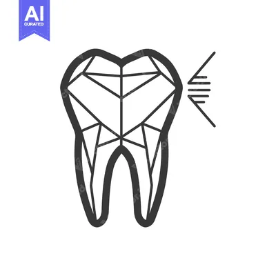 Geometric Tooth with Pain or Sensitivity Illustration