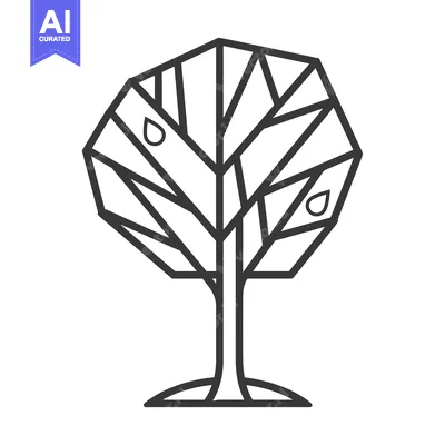 Popular premium asset: Geometric Tree with Simple Outline and Droplets