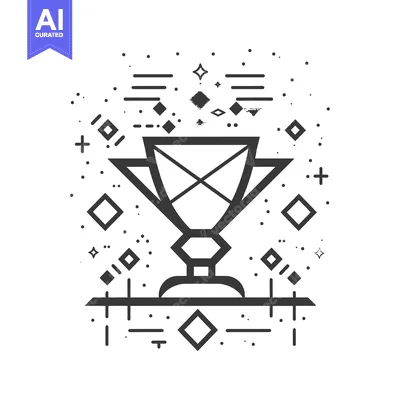 Aset premium populer: Geometric Trophy with Diamond Shapes and Stars