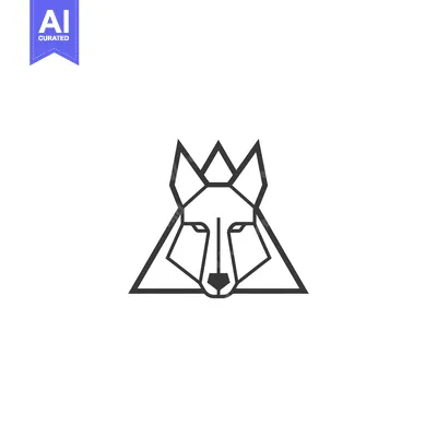 Aset premium populer: Geometric Wolf Head Inside a Triangle