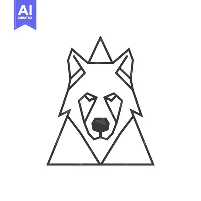 Aset premium populer: Geometric Wolf Head Within a Triangle