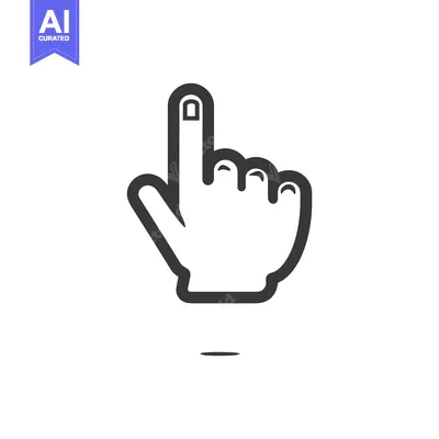 Aset desain premium: Minimalist Hand Cursor Icon with Pointing Finger Design