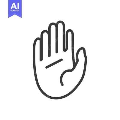 Premium design asset: A hand symbol displaying a universal gesture of stopping