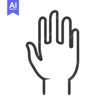 Aset desain premium: Outlined drawing of an open human hand facing upward