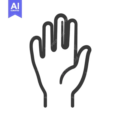 Premium design asset: A simple black line drawing representing a human hand gesture