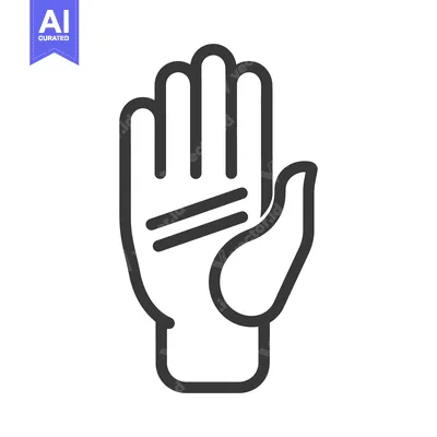 Aset premium populer: A simplified black and white illustration of a human hand