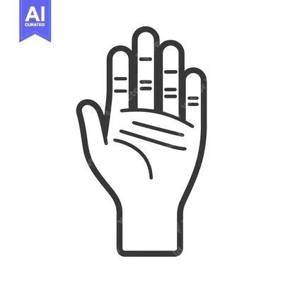 Aset premium populer: A simple black and white illustration of an outstretched hand